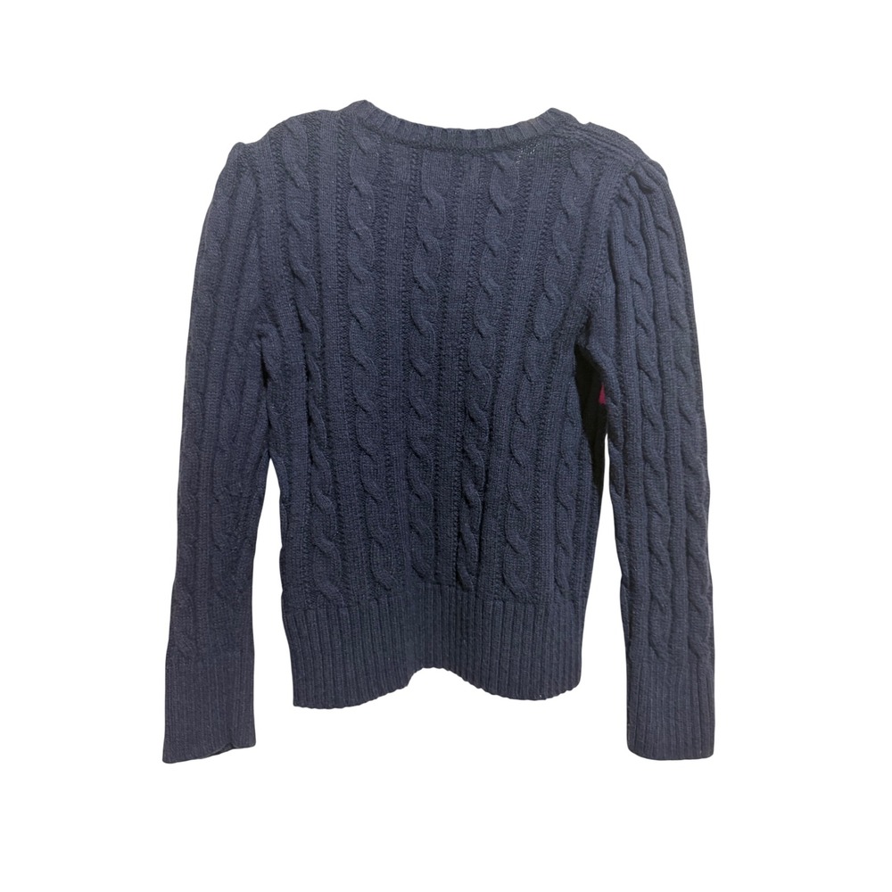 Polo Ralph Lauren Sweater Kids 3/3T Navy Cable Knit Wool Blend Logo Pullover - Picture 2 of 5